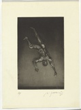 Artist: b'SELLBACH, Udo' | Title: b'(Falling man)' | Date: 1965 | Technique: b'etching and aquatint printed in black ink, from one plate'