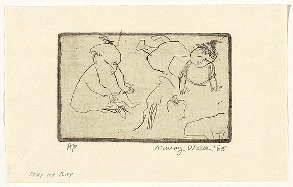 Artist: WALKER, Murray | Title: Baby at play | Date: 1965 | Technique: drypoint, printed in black ink, from one plate