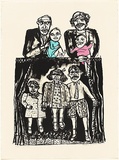Artist: b'HANRAHAN, Barbara' | Title: b'Boys and girls' | Date: 1988 | Technique: b'lithograph, printed in black ink, from one stone, hand-coloured'