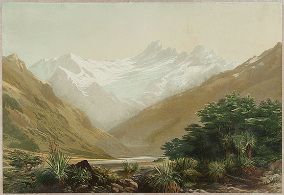 Title: Mount Aspiring from Matakitaki Valley. | Date: 1879 | Technique: lithograph, printed in colour, from multiple stones