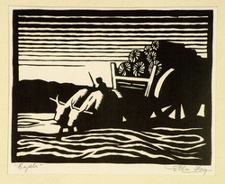 Artist: b'Fry, Ella.' | Title: b'Bydlo.' | Date: 1942 | Technique: b'linocut, printed in black ink, from one block'