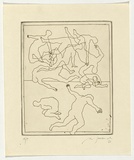 Artist: b'SELLBACH, Udo' | Title: b'(Jigsaw of bodies)' | Date: 1965 | Technique: b'etching printed in black ink, from one plate'