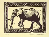 Artist: b'Alexander, Gregory.' | Title: b'Elephant' | Date: 1995, September | Technique: b'linocut, printed in black ink, from one block'