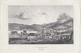Title: Vue d'Hobart-town.Prise de l'Est (ile Van-Diemen.).  (View of Hobart-town from the east) | Date: 1833 | Technique: lithograph, printed in black ink, from one stone