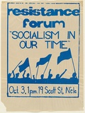 Artist: UNKNOWN | Title: Resistance forum Socialism in our time | Date: c.1981 | Technique: screenprint