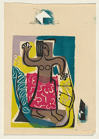 Artist: b'Brash, Barbara.' | Title: b'<p>Native dancer</p>' | Date: 1953 | Technique: b'screenprint, printed in colour, from five stencils'