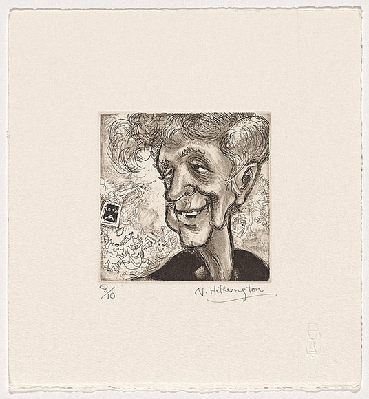 Artist: b'Hetherington, Norman.' | Title: b'Self portrait' | Date: c.2003 | Technique: b'etching and aquatint, printed in black ink, from one plate'