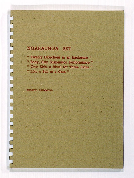 Artist: b'Drummond, Andrew.' | Title: b'Ngaraunga set. Documentation of performances, Twenty directions in an enclosure, Body/skin suspension performance, Onto skin.' | Date: 1978 | Copyright: b'\xc2\xa9 Andrew Drummond'