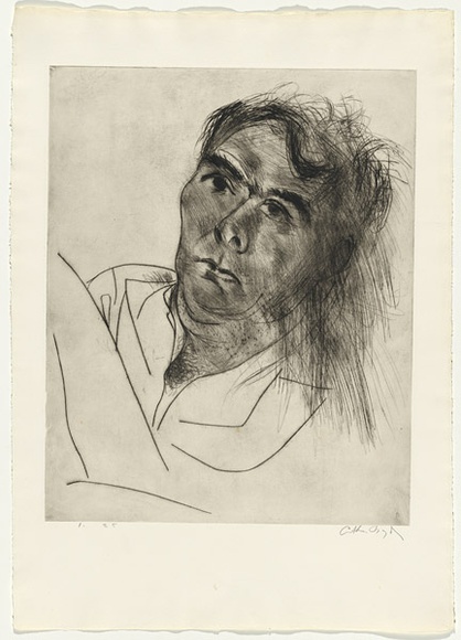 Artist: b'BOYD, Arthur' | Title: b'Portrait of David Armstrong.' | Date: 1968-69 | Technique: b'drypoint, printed in black ink, from one plate' | Copyright: b'Reproduced with permission of Bundanon Trust'