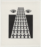 Artist: Groblicka, Lidia. | Title: Heavenly road | Date: 1990 | Technique: woodcut, printed in black ink, from one block