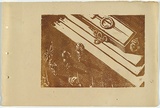 Artist: b'UNKNOWN, WORKER ARTISTS, SYDNEY, NSW' | Title: b'Not titled (layng the wreath).' | Date: 1933 | Technique: b'linocut, printed in brown ink, from one block'