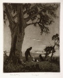 Artist: b'LINDSAY, Lionel' | Title: b'Breakfast' | Date: 1923 | Technique: b'softground etching and aquatint, printed in black ink, from one plate' | Copyright: b'Courtesy of the National Library of Australia'