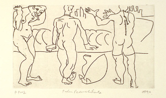 Artist: b'Furlonger, Joe.' | Title: b'Palm Beach suite (no.9)' | Date: 1990 | Technique: b'etching, printed in black ink, from one plate'