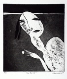 Artist: b'BALDESSIN, George' | Title: b'The tea cup.' | Date: 1967 | Technique: b'etching and aquatint, printed in black ink, from one plate'