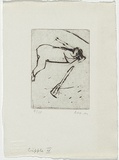 Artist: b'MADDOCK, Bea' | Title: b'Cripple IV' | Date: December 1966 | Technique: b'drypoint, printed in black ink, from one copper plate'