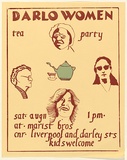 Artist: b'UNKNOWN' | Title: b'Darlo women tea party' | Date: 1979 | Technique: b'screenprint, printed in colour, from two stencils'