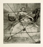 Artist: FEINT, Adrian | Title: (Woman in full dress) [Plate two]. | Date: c.1922 | Technique: etching, printed in black ink, from one plate | Copyright: Courtesy the Estate of Adrian Feint