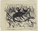 Artist: b'BOYD, Arthur' | Title: b'not titled (Europa and the bull).' | Date: c.1953 | Technique: b'lithograph, printed in black ink, from one zinc plate' | Copyright: bArthur Boyd's work reproduced with the permission of Bundanon Trust