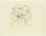 Artist: BOYD, Arthur | Title: Three figures wrestling. | Date: 1960-70 | Technique: drawing | Copyright: This work appears on screen courtesy of Bundanon Trust