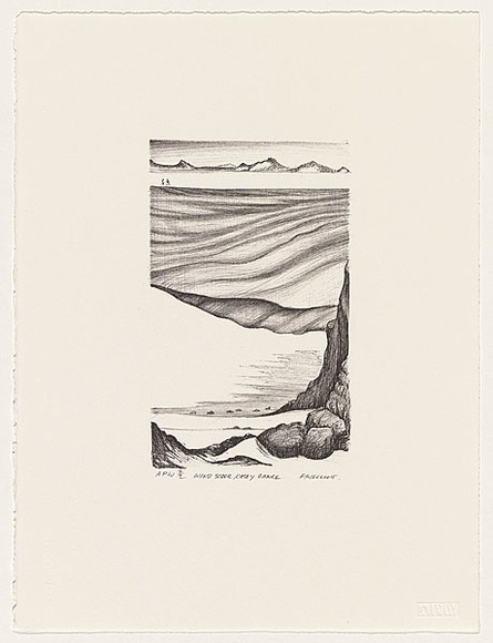 Artist: Elliott, Fred W. | Title: Wind scour, Masson Range | Date: 1997, February | Technique: photo-lithograph, printed in black ink, from one stone | Copyright: By courtesy of the artist