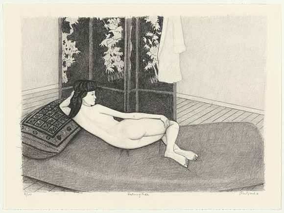 Artist: b'Brack, John.' | Title: b'Reclining nude.' | Date: 20 August 1981 | Technique: b'lithograph, printed in black ink, from one aluminium plate' | Copyright: b'\xc2\xa9 Helen Brack'