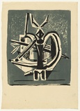 Artist: SELLBACH, Udo | Title: (Variation of Arm) | Date: 1955 | Technique: lithograph, printed in colour, from two stones [or plates] with brush and ink