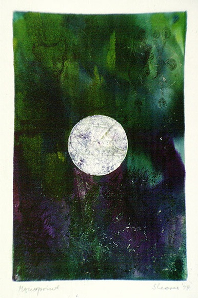 Artist: b'SHEARER, Mitzi' | Title: b'not titled' | Date: 1979 | Technique: b'etching, 2nd cut printed as monotype in colour from one  plate'