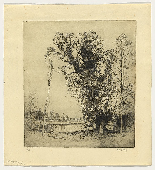Artist: LONG, Sydney | Title: On the Wandle | Date: 1920 | Technique: line-etching and drypoint, printed in black ink, from one zinc plate | Copyright: Reproduced with the kind permission of the Ophthalmic Research Institute of Australia