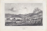 Title: bVue d'Hobart-town.Prise de l'Est (ile Van-Diemen.).  (View of Hobart-town from the east) | Date: 1833 | Technique: b'lithograph, printed in black ink, from one stone'
