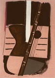 Artist: b'Lincoln, Kevin.' | Title: b'Pink guitar' | Date: 1991 | Technique: b'lithograph, printed in colour, from two stones; handcoloured'