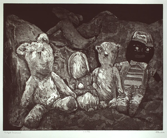 Artist: b'Edwards, Annette.' | Title: b'Twilight companions' | Date: 1984 | Technique: b'softground etching and aquatint, printed in black ink, from one plate'