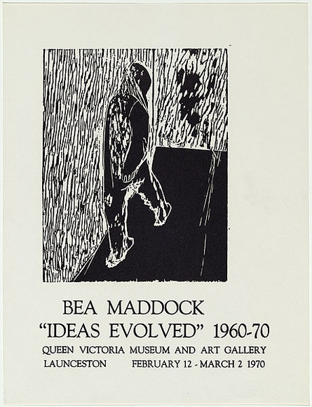 Artist: b'MADDOCK, Bea' | Title: b'Exhibition poster: Bea Maddock Ideas evolved 1960-70' | Date: 1970 | Technique: b'letterpress; process block'