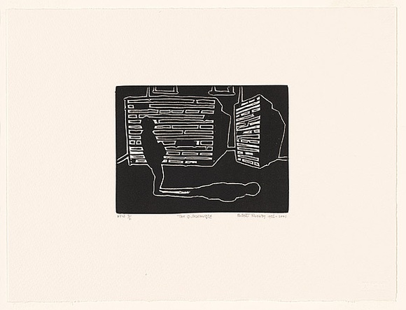 Artist: b'Rooney, Robert.' | Title: b'The quadrangle' | Date: 1956 | Technique: b'etching, printed in black ink, from one plate' | Copyright: b'Courtesy of Tolarno Galleries'