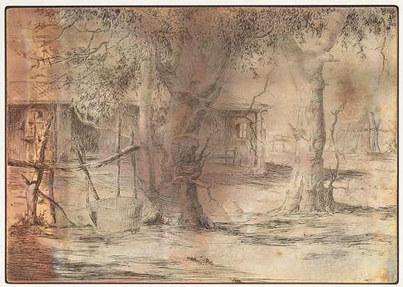 Artist: Glover, Allan. | Title: Etching plate for Parker's Cottage, Moonta Mines | Technique: etched plate