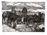 Artist: b'Doggett-Williams, Phillip.' | Title: b'Neighbourhood scene.' | Date: 1987 | Technique: b'lithograph, printed in brown ink, from one stone [or plate]'