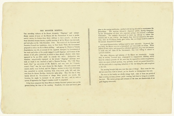 Artist: b'Tulloch, David.' | Title: b'The monster meeting [text]' | Date: 1852 | Technique: b'letterpress, printed in black ink'