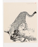 Artist: b'Rose, David.' | Title: b'Cheetah drinking' | Date: 2002 | Technique: b'screenprint, printed in colour, from two screens'