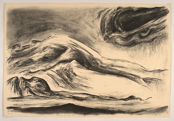 Artist: b'Trenfield, Wells.' | Title: b'Melaleuca landscape VI' | Date: 1986 | Technique: b'lithograph, printed in black ink, from one stone'