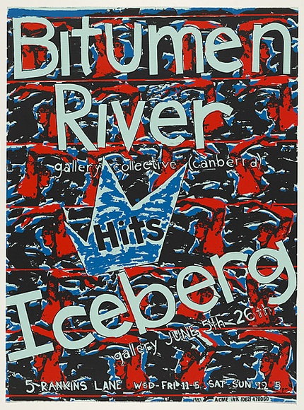 Artist: b'Acme Ink.' | Title: b'Bitumen River, Iceberg.' | Date: 1983 | Technique: b'screenprint, printed in colour, from three stencils'