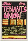 Artist: b'WORSTEAD, Paul' | Title: b'Join the Tenants Union' | Date: 1981 | Technique: b'screenprint, printed in colour, from three stencils in  pink, yellow and black inks' | Copyright: b'This work appears on screen courtesy of the artist'