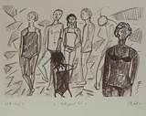 Artist: PLUNKETT, Jennifer | Title: The Collingwood Pool 6 | Date: 1981 | Technique: lithograph, printed in black ink, from one stone