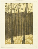 Artist: EWINS, Rod | Title: Hunting Grounds. | Date: 1970 | Technique: masonite cut, etched relef on galvanised steel, collage
