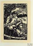 Artist: Moffitt, Ernest. | Title: The reaper. | Date: 1899 | Technique: woodcut, printed in black ink, from one block | Copyright: Courtesy of the National Library of Australia
