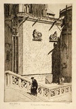 Artist: LINDSAY, Lionel | Title: The Constable's Chapel, Burgos | Date: 1944 | Technique: etching, printed in brown ink, from one plate | Copyright: Courtesy of the National Library of Australia