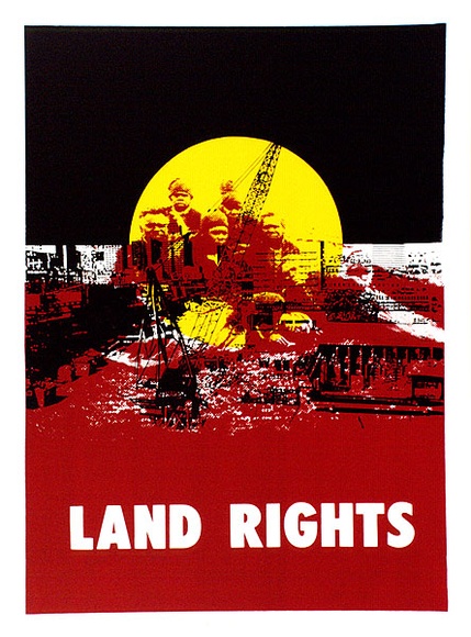 Artist: b'Casey, Karen.' | Title: b'Land rights' | Date: 1987 | Technique: b'screenprint, printed in colour, from multiple stencils'
