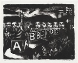 Artist: Bennett, Gordon. | Title: not titled | Date: 1987 | Technique: lithograph, printed in black ink, from one stone [or plate] | Copyright: © Gordon Bennett, Licensed by VISCOPY, Australia