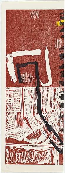 Artist: Marsden, David | Title: not titled [left panel] | Date: 1989 | Technique: woodcut, printed in colour, from multiple blocks