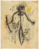 Artist: b'Cant, James.' | Title: b'Mimi-figure variation (head-dress).' | Date: 1949 | Technique: b'monotype, printed in colour, from one plate; additional hand colouring'