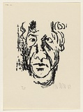 Title: not titled [head] | Date: 1967 | Technique: screenprint, printed in black ink, from one stencil