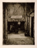 Artist: Menpes, Mortimer. | Title: (Woman at work in a scullery) | Technique: etching and drypoint, printed in black ink, from one plate
